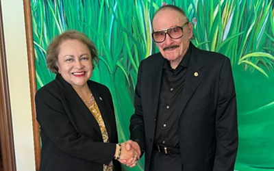 VISITA PROTOCOLAR DE LA EMBAJADORA DE EL SALVADOR, SU EXCELENCIA DANIA ELENA TOLENTINO MEMBREÑO, A SU EXCELENCIA EDUARDO LAMA, EMBAJADOR DE BELICE, EN LA RESIDENCIA DE LA EMBAJADA, EL 19 DE ABRIL, 2023.